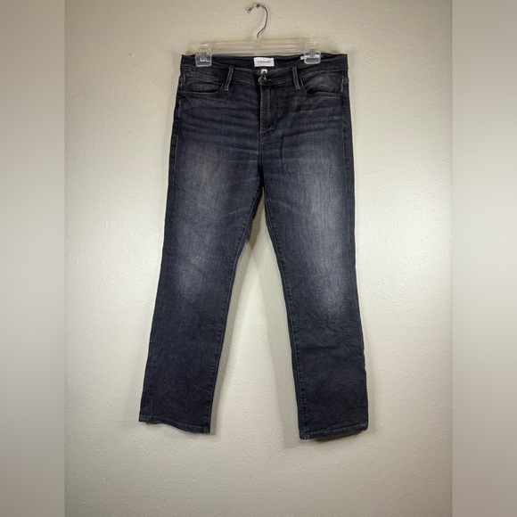 Frame Denim Le High Straight Jeans | 28 | Dark Wash - Picture 2 of 4